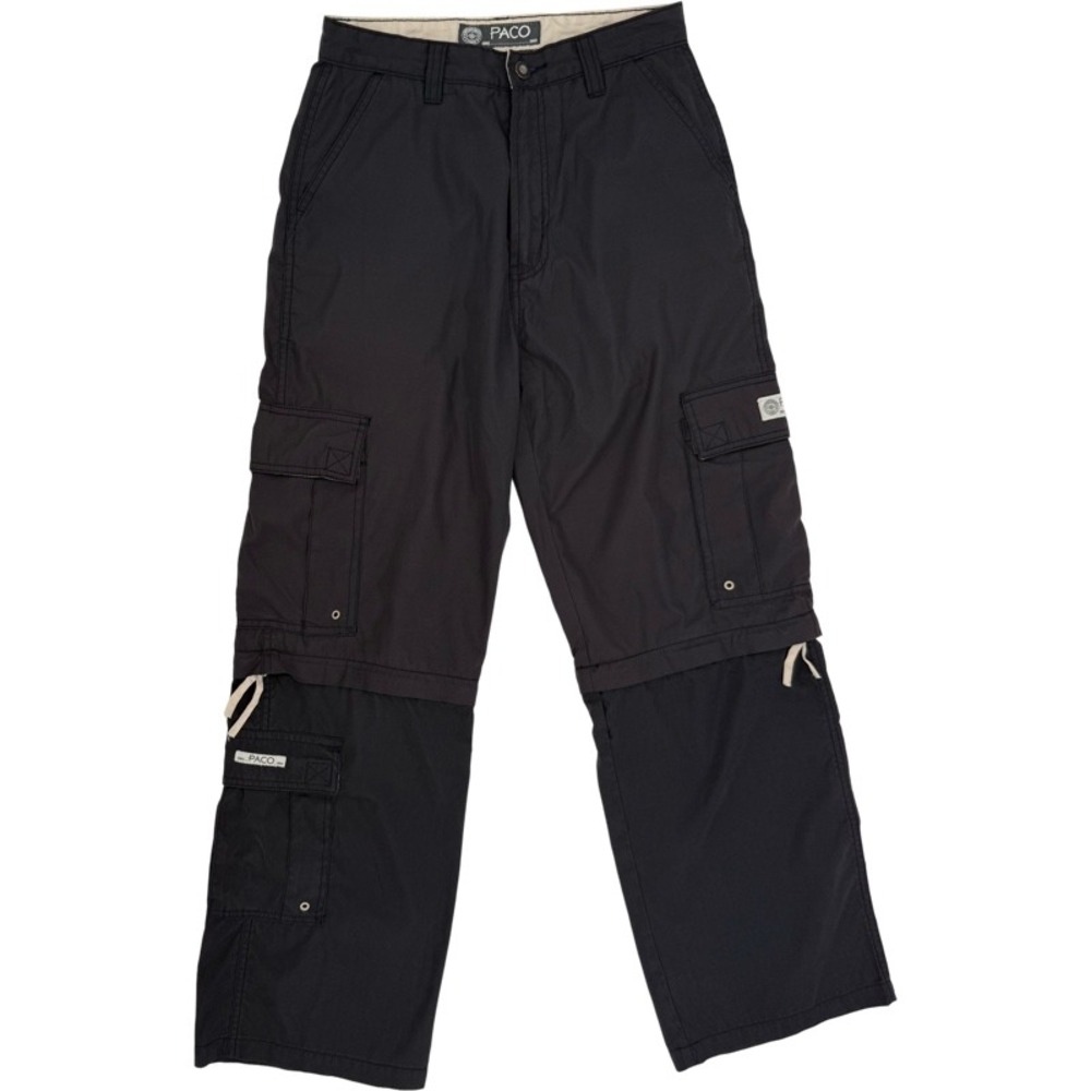 PACO Vintage 14 Convertible Cargo Pants Black Zip Off Short Gorpcore Utility Y2K